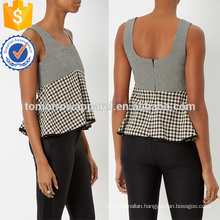 Wide Scoop Neckline Sleeveless Peplum Top Manufacture Wholesale Fashion Women Apparel (TA4061B)